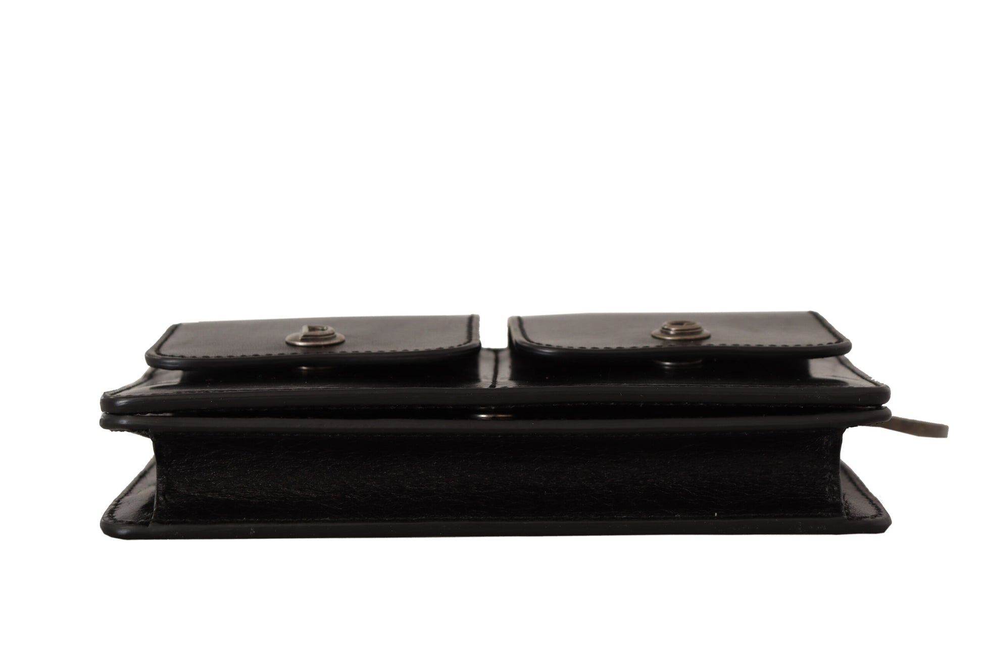 Schwarzes Lederarmband Mini-Tasche Karten- und Geldscheinportemonnaie