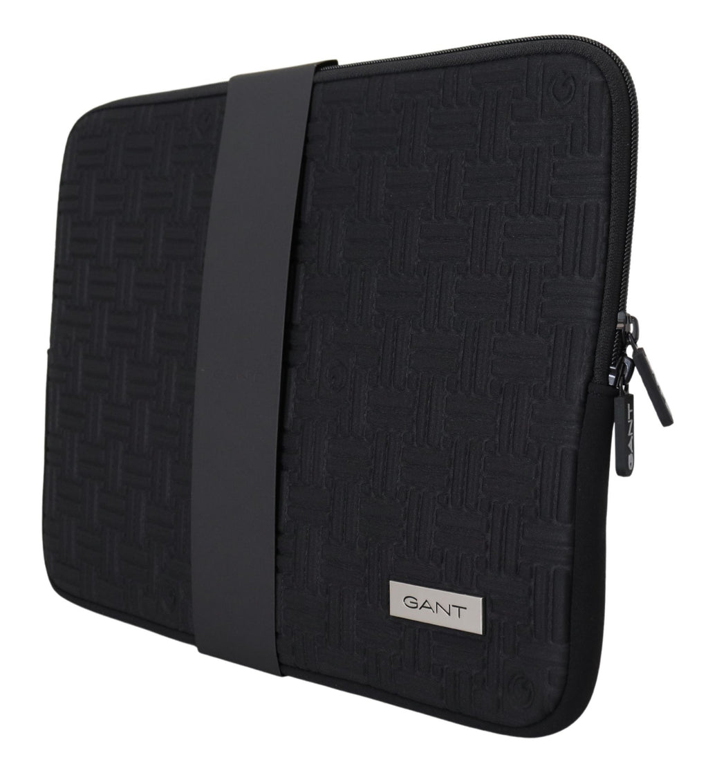 Schwarze gepolsterte Tasche mit Reißverschluss
