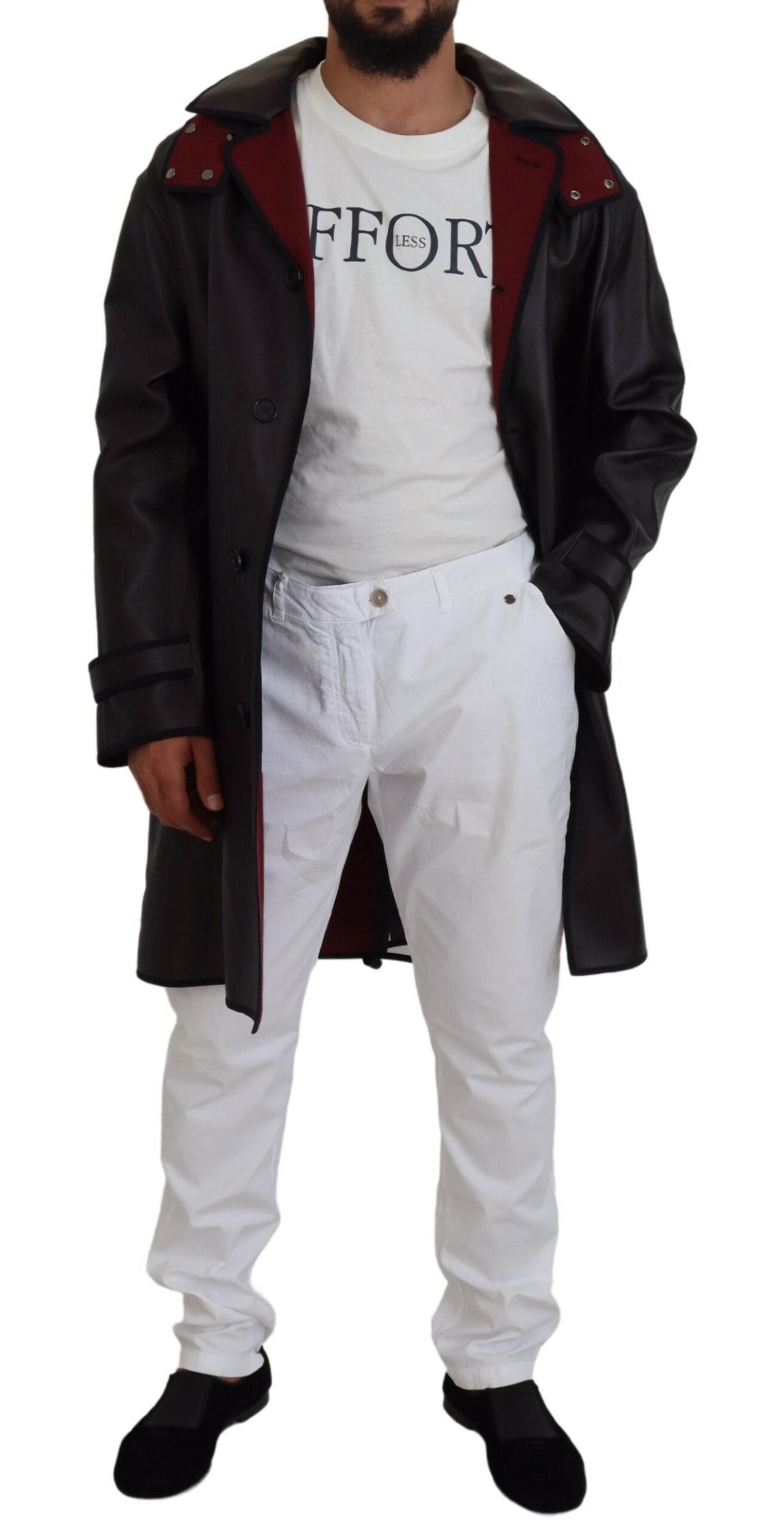 Schwarze Trenchcoat-Parka-Baumwolljacke mit Kapuze