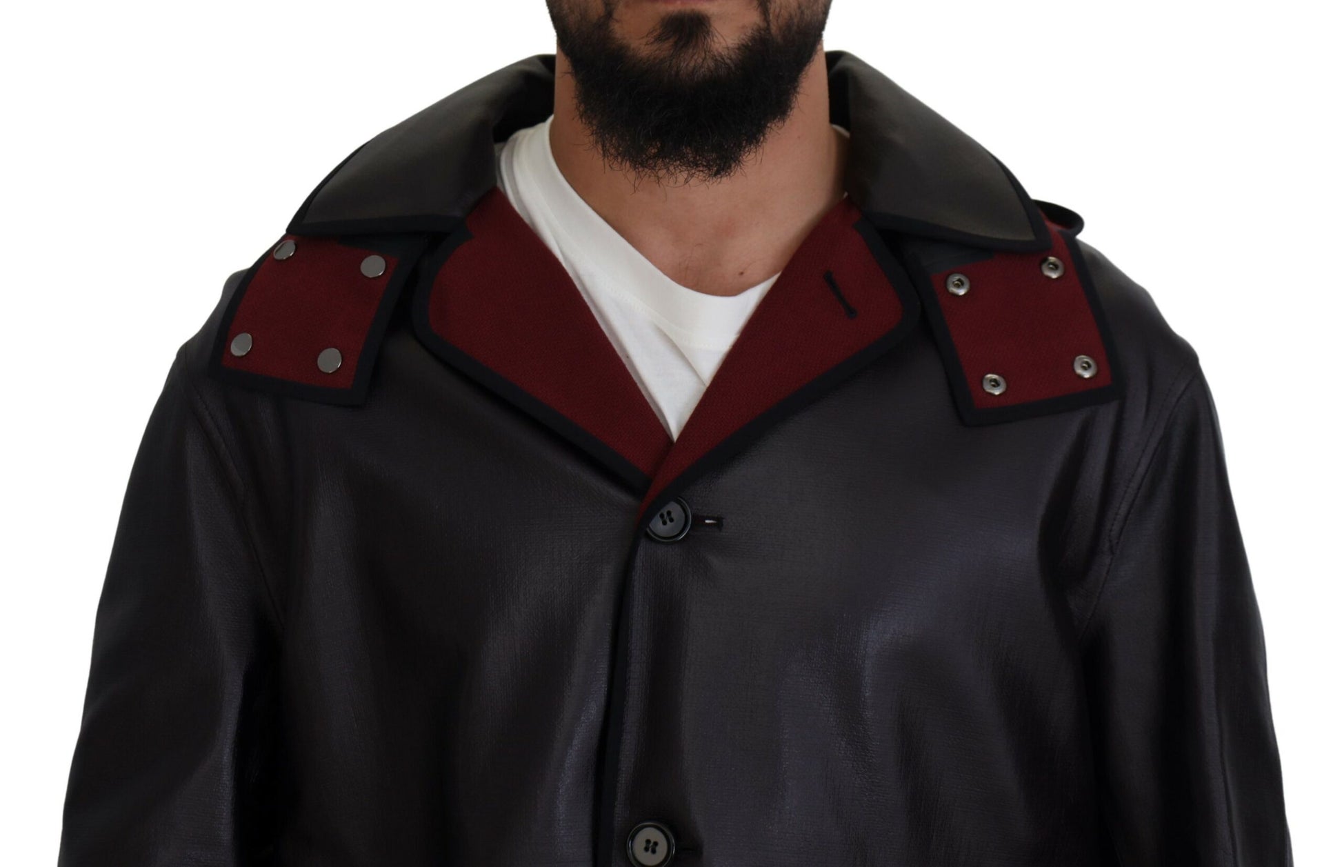 Schwarze Trenchcoat-Parka-Baumwolljacke mit Kapuze