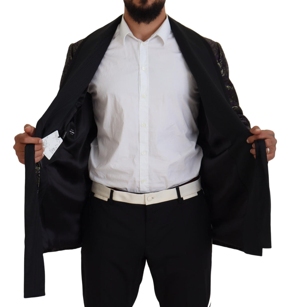 Gold Lila Barock Jacke Blazer Robe