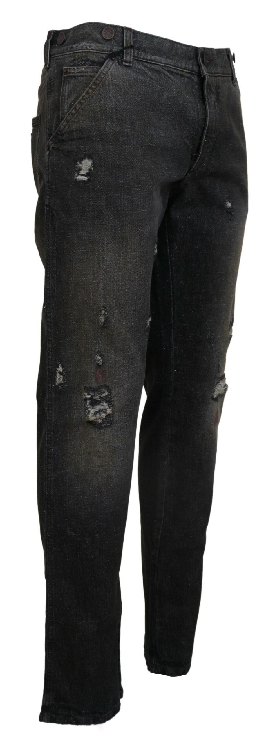 Graugrüne Jeans im Regular Fit