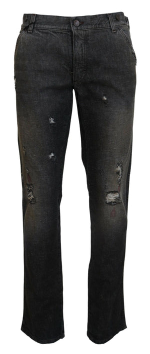 Graugrüne Jeans im Regular Fit