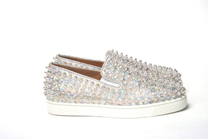Weißer/transparenter Ab Roller Boat Damen-Sneaker mit flachem Absatz