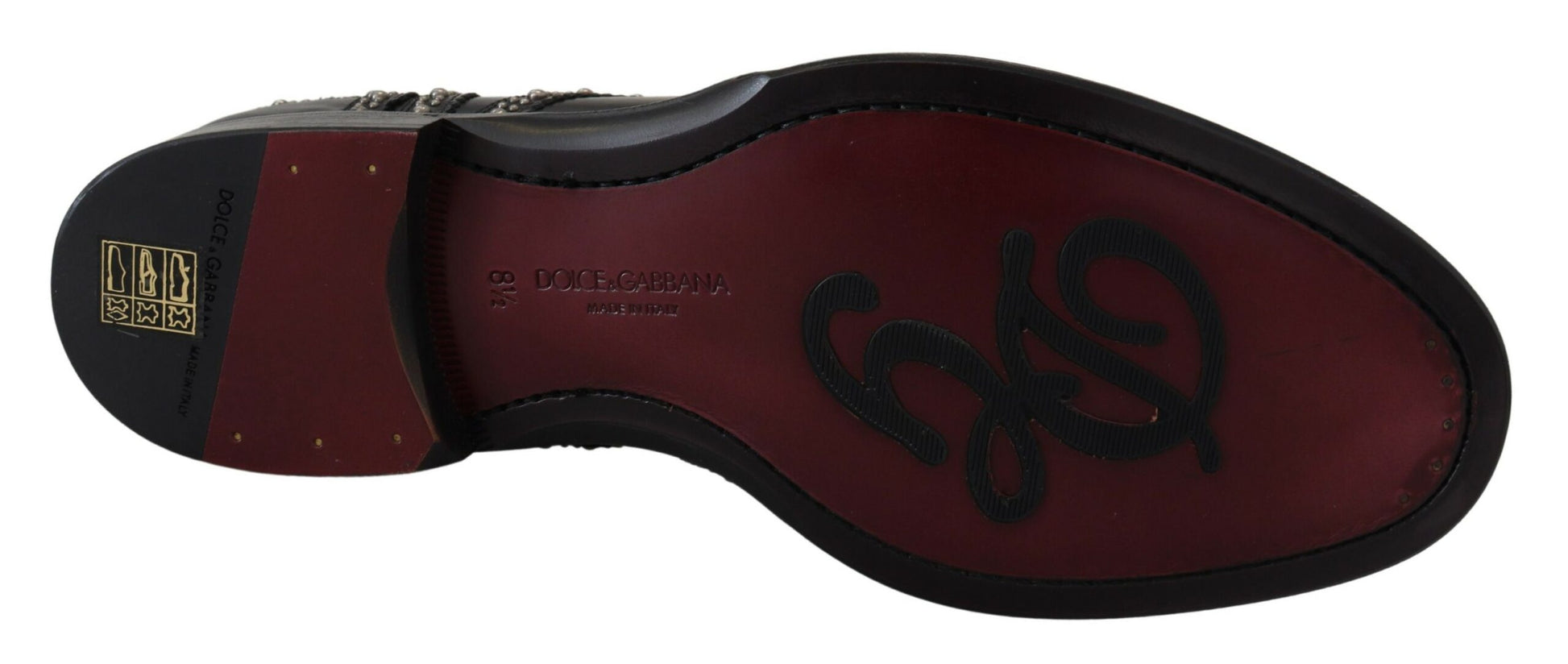 Schwarze Derby-Schuhe aus Leder mit Nieten