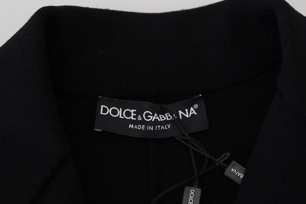 Schwarzer Cardigan-Blazer mit Knöpfen aus Viskose