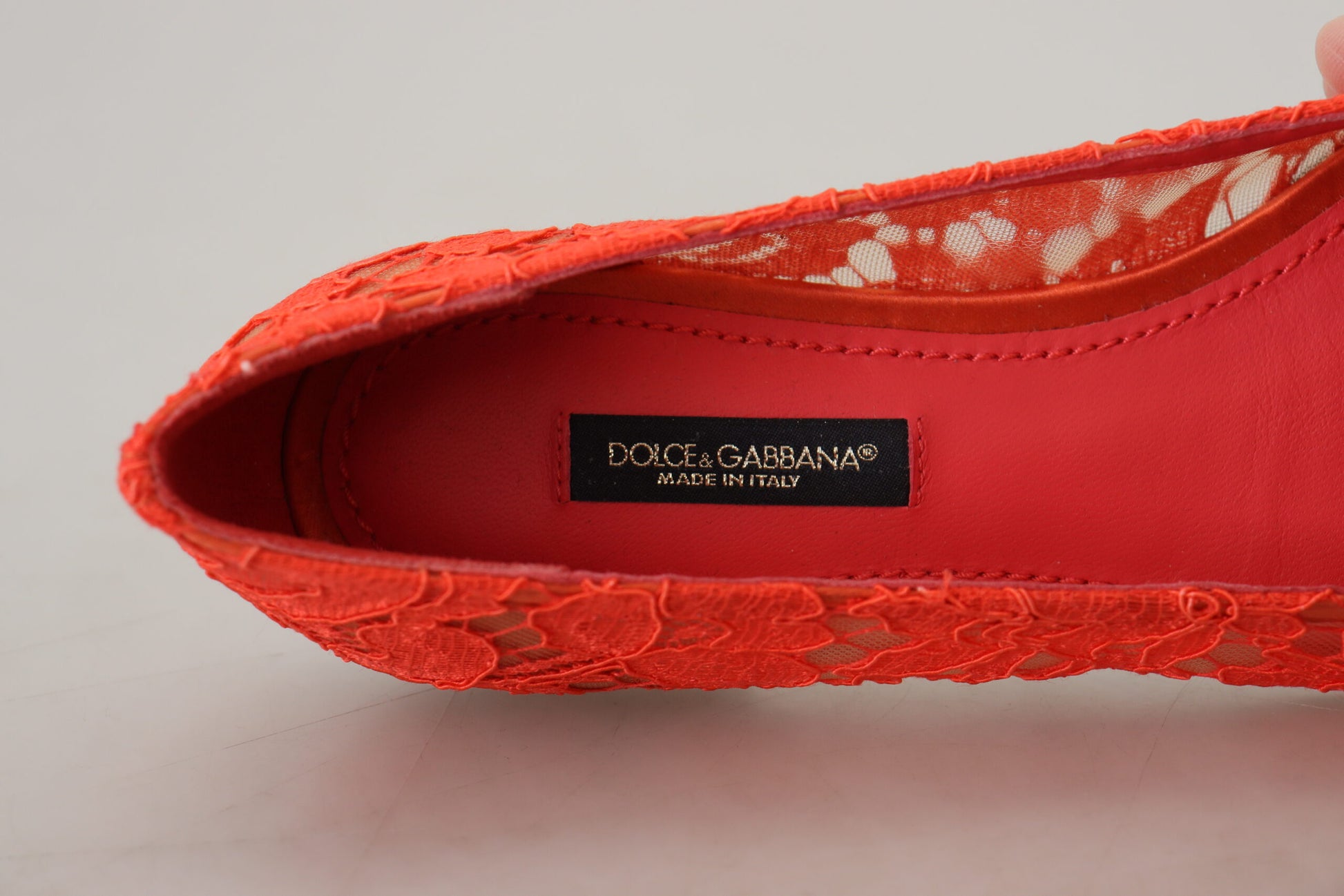 Rote Taormina Ballerinas mit Spitzen und Kristallen