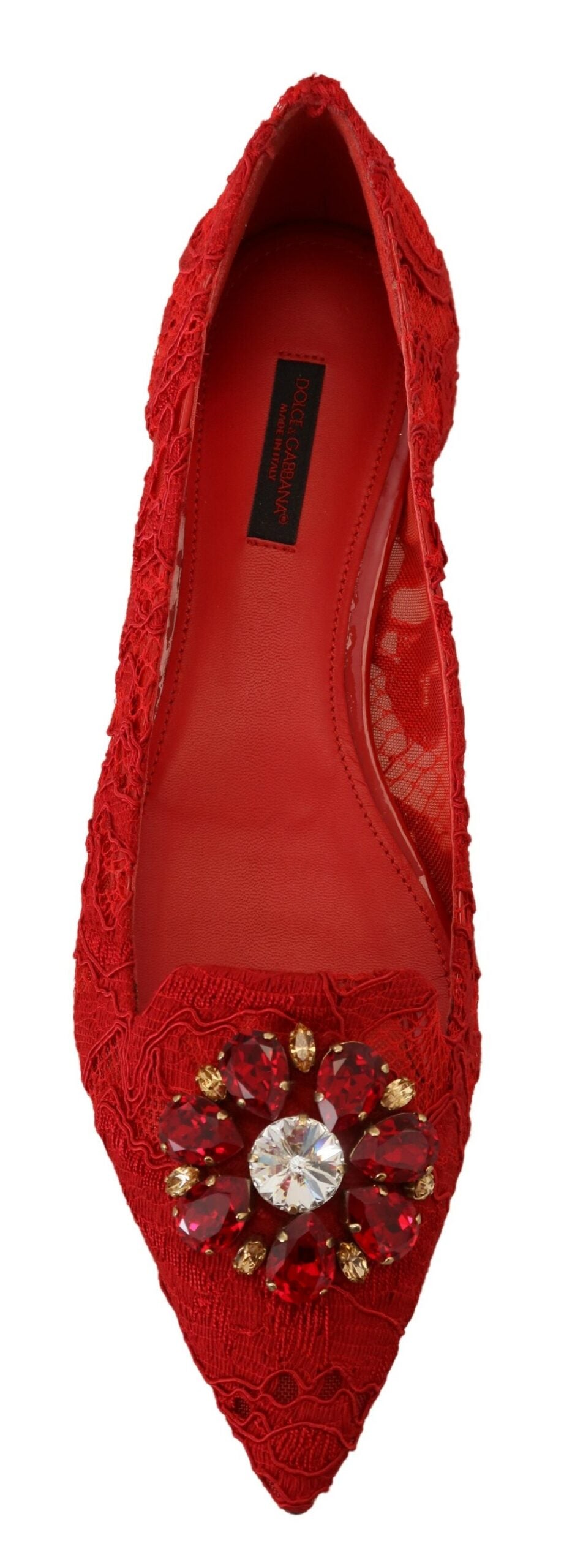 Rote Taormina Kristalle Loafers Flats Schuhe