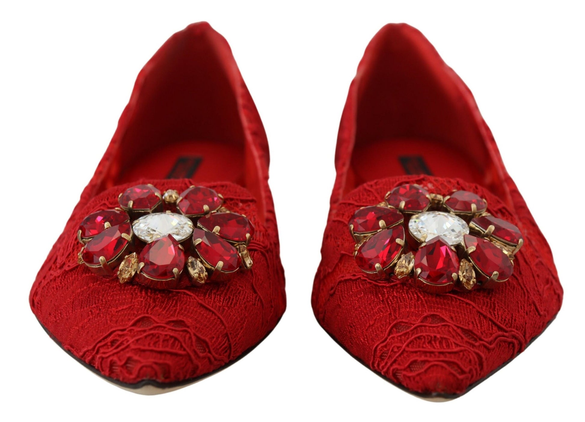 Rote Taormina Kristalle Loafers Flats Schuhe