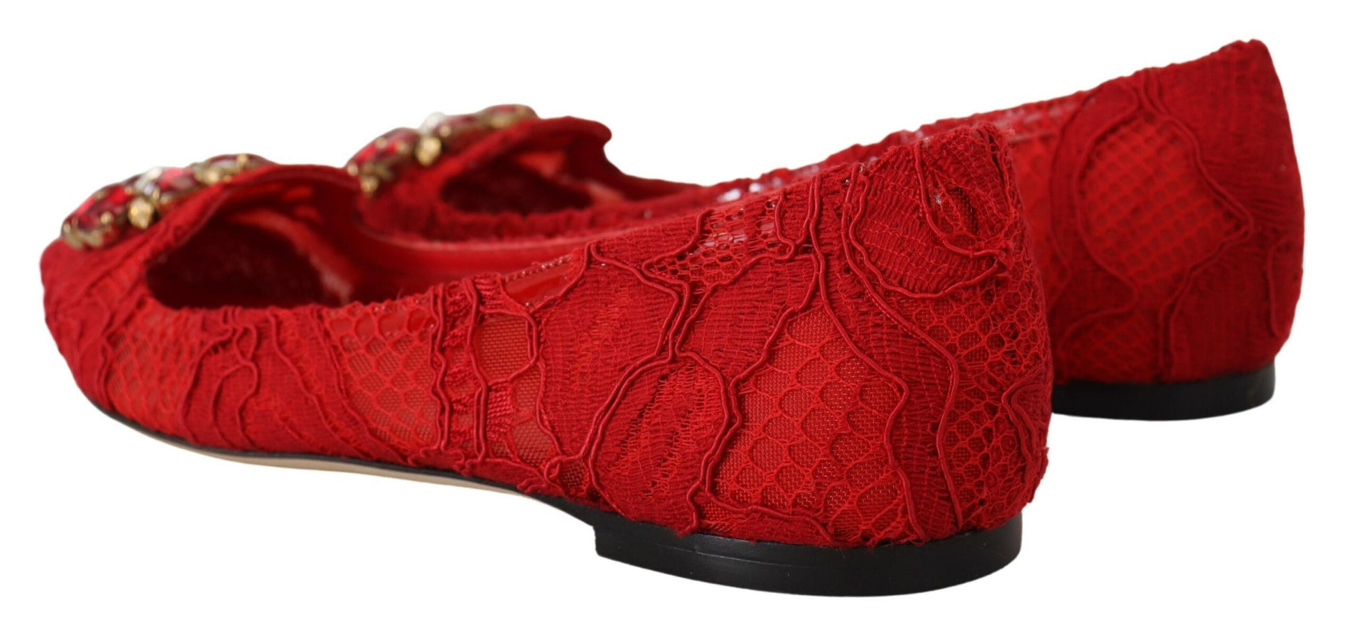Rote Taormina Kristalle Loafers Flats Schuhe