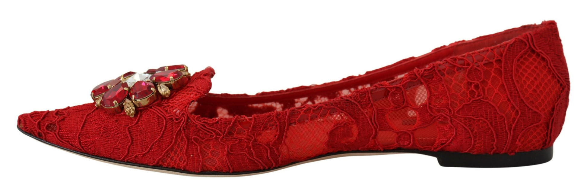 Rote Taormina Kristalle Loafers Flats Schuhe