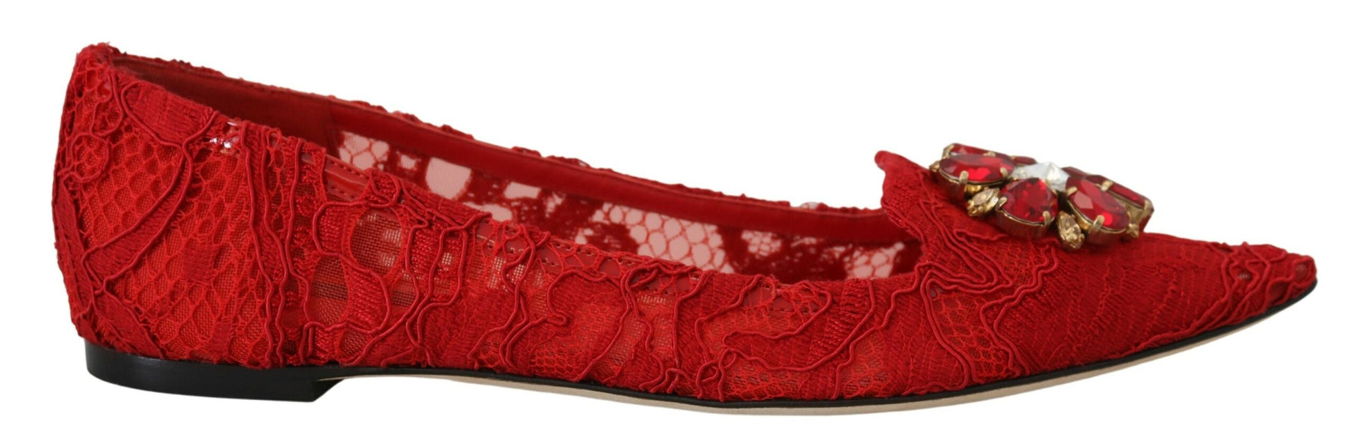 Rote Taormina Kristalle Loafers Flats Schuhe