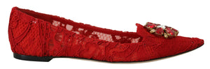 Rote Taormina Kristalle Loafers Flats Schuhe