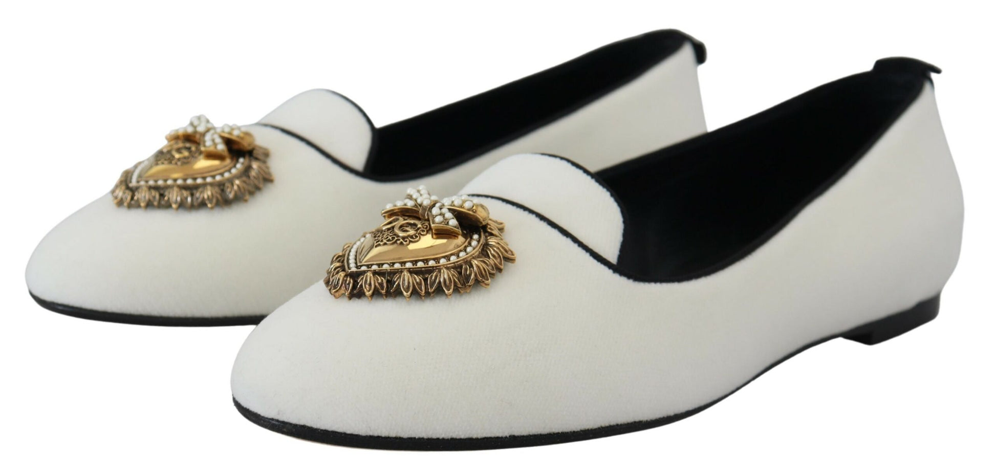 Weiße Slipper aus Samt, flache Schuhe