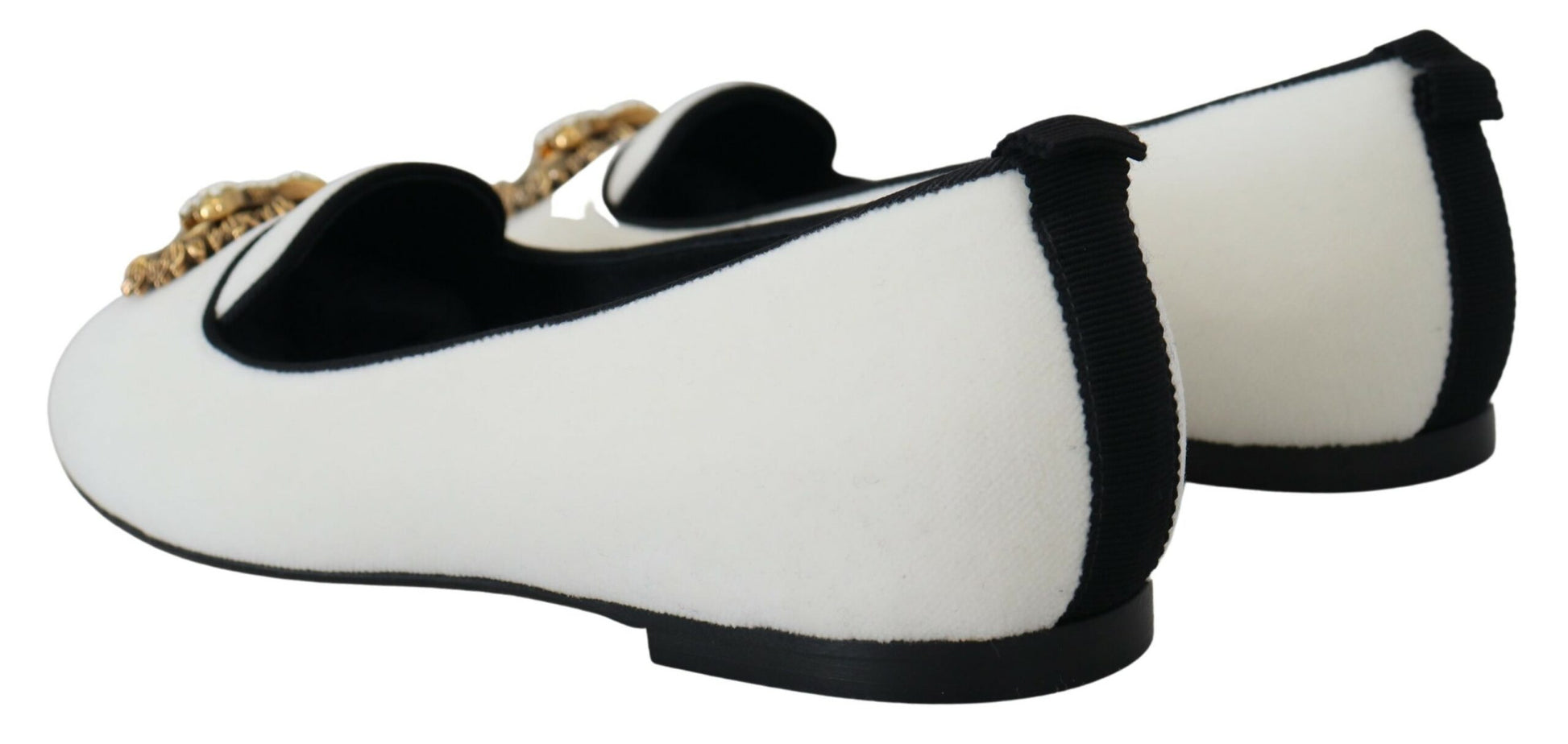 Weiße Slipper aus Samt, flache Schuhe