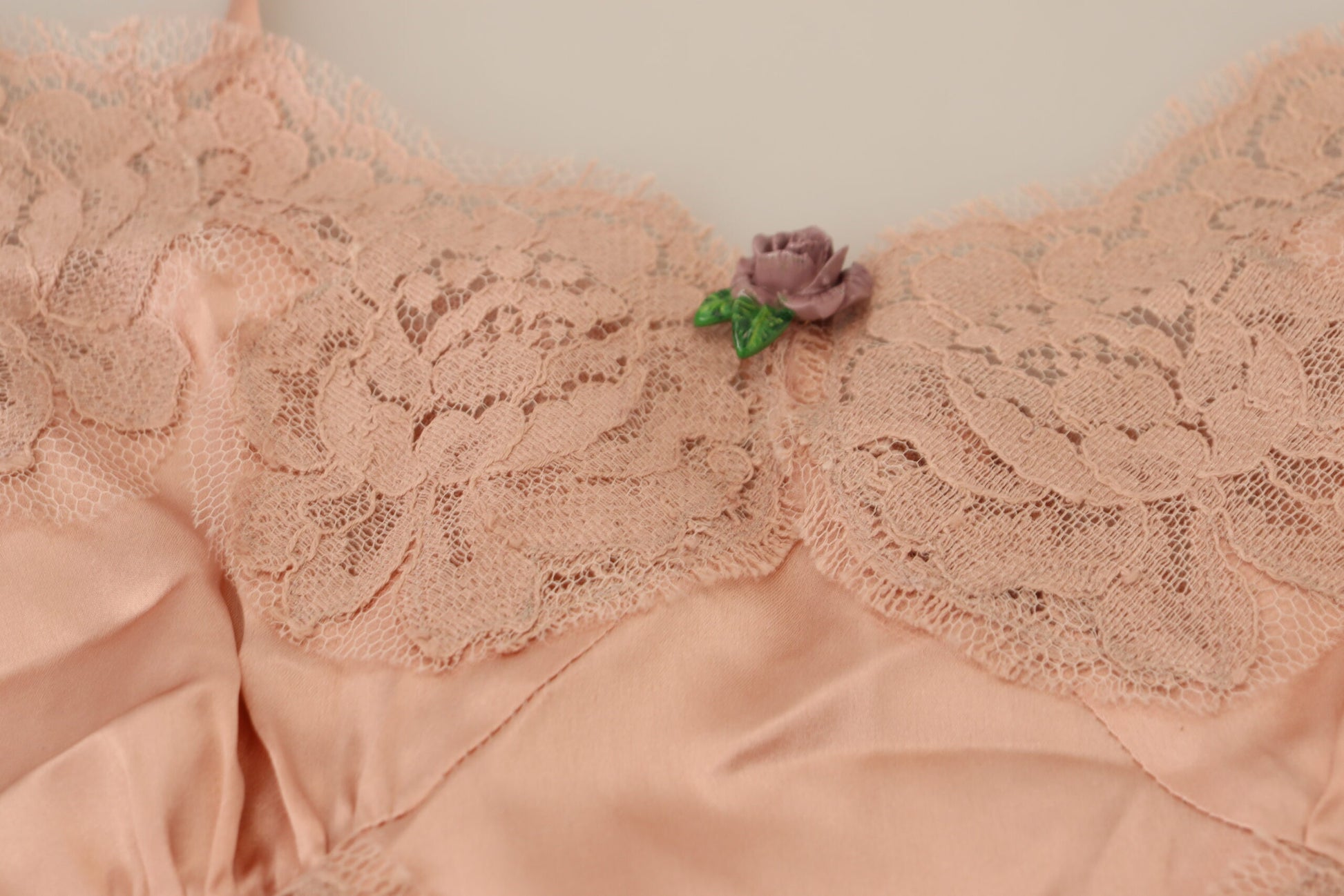 Rosa Satin Spitze Rosen Tank Top Dessous