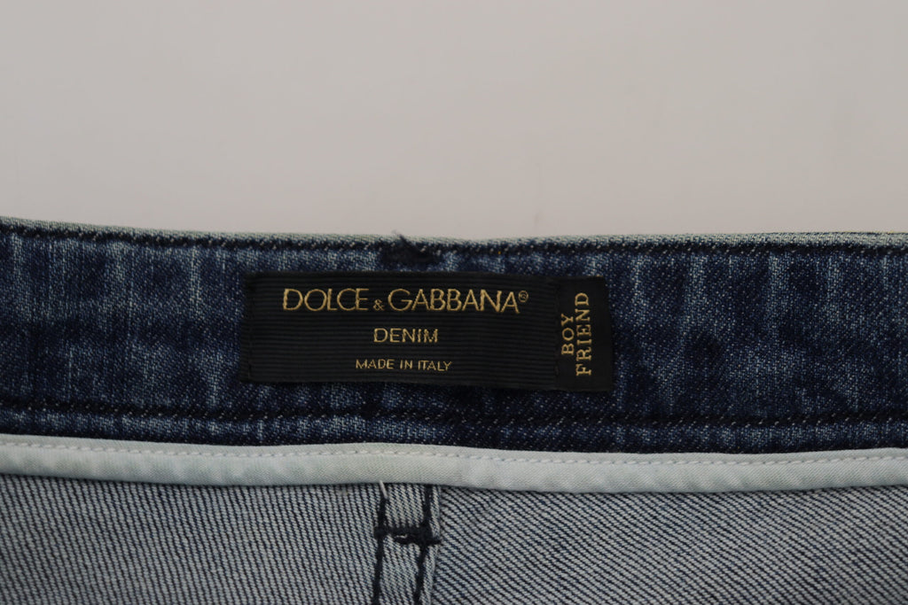 Gelbe Jeans aus Baumwoll-Straight-Denim mit Leopardenmuster