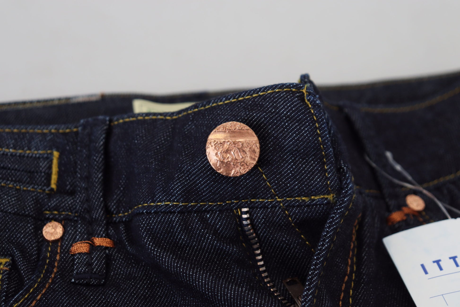 Blaue Slim Fit-Jeans aus Baumwolle mit niedriger Taille für Damen