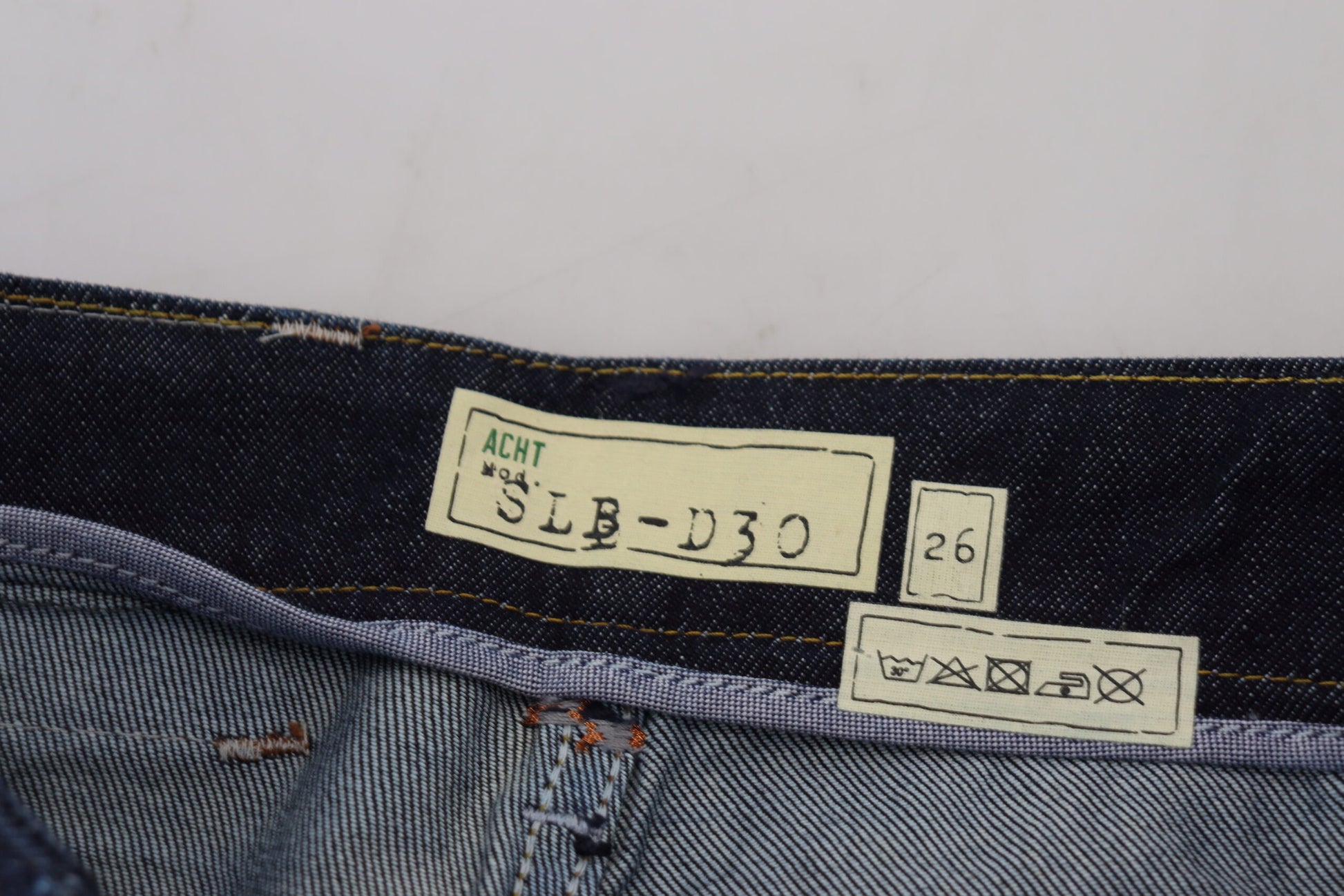 Blaue Slim Fit-Jeans aus Baumwolle mit niedriger Taille für Damen