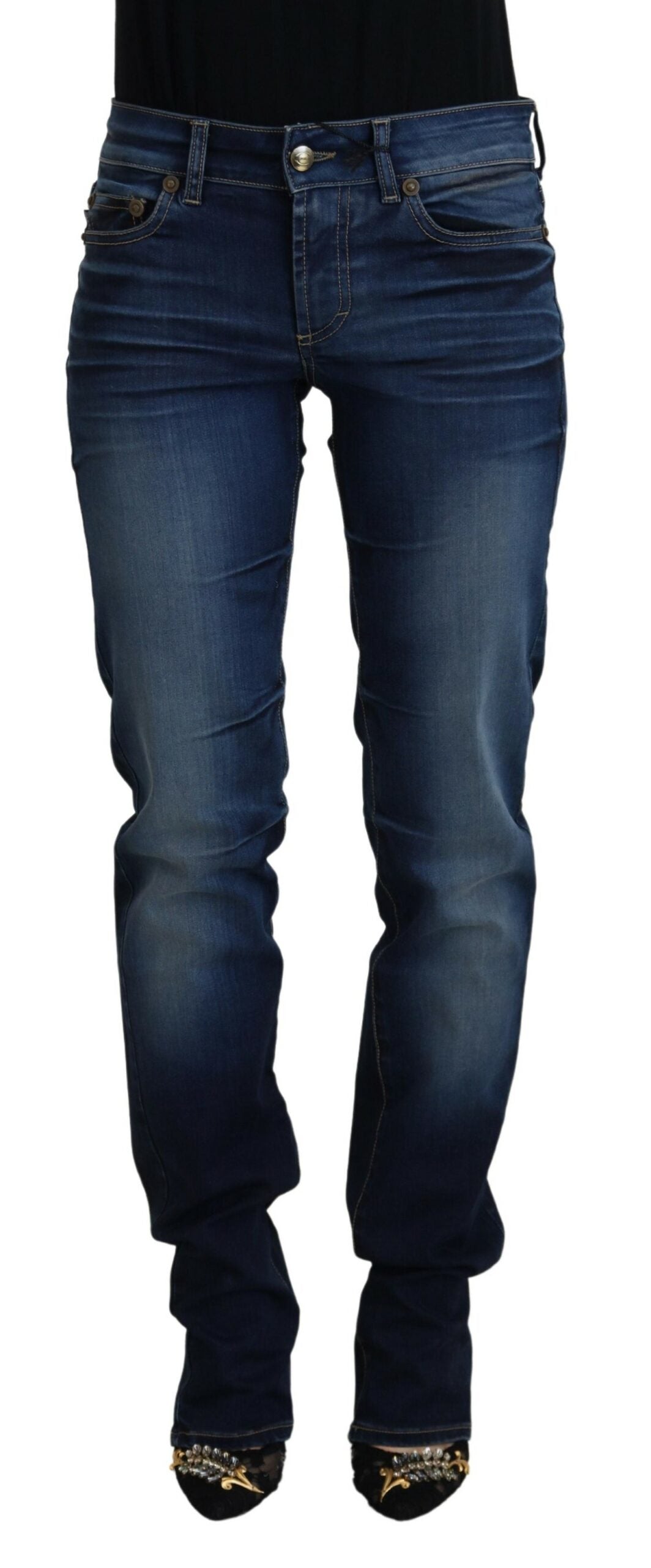 Blaue Baumwoll-Jeans für Damen