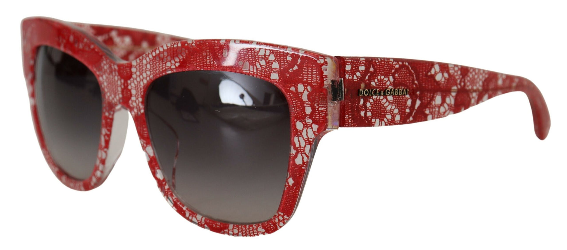 Dolce & Gabbana Red DG4231F Lace Acetate Rectangle Shades Sunglasses