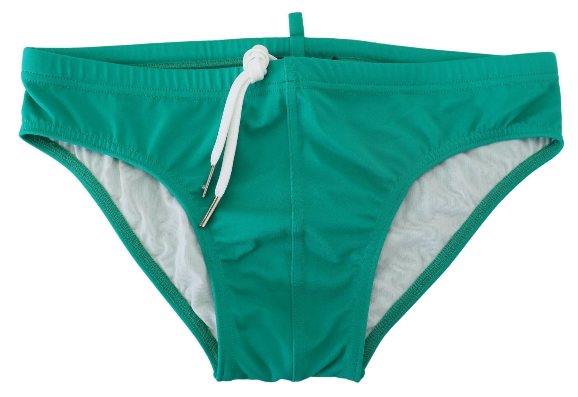 Grün-weißer Logo-Print Herren Badehose