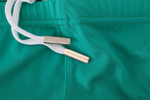 Grün-weißer Logo-Print Herren Badehose