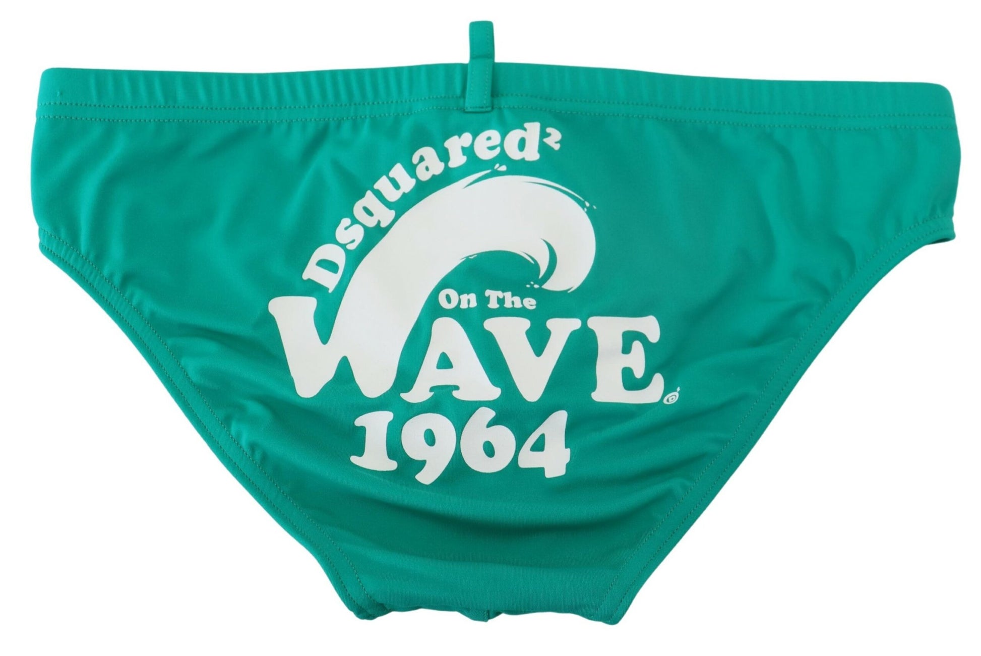 Grün-weißer Logo-Print Herren Badehose