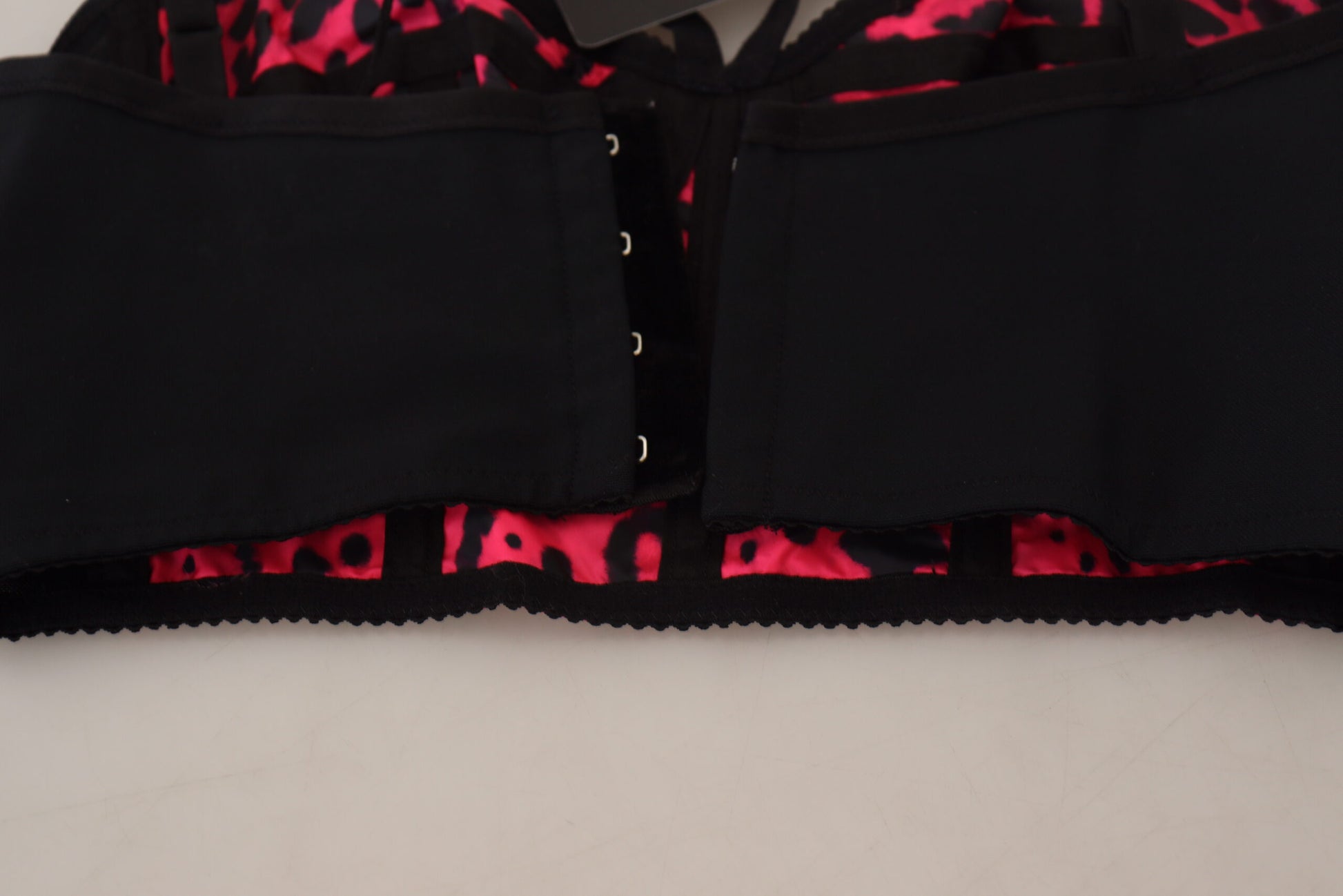 Rosafarbenes, kurzes Bustier-Korsett-Oberteil mit Leopardenmuster