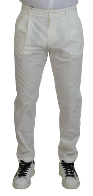Weiße Skinny-Chinohose aus Baumwolle