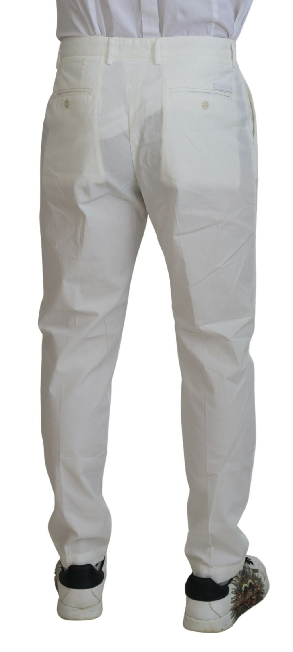 Weiße Skinny-Chinohose aus Baumwolle
