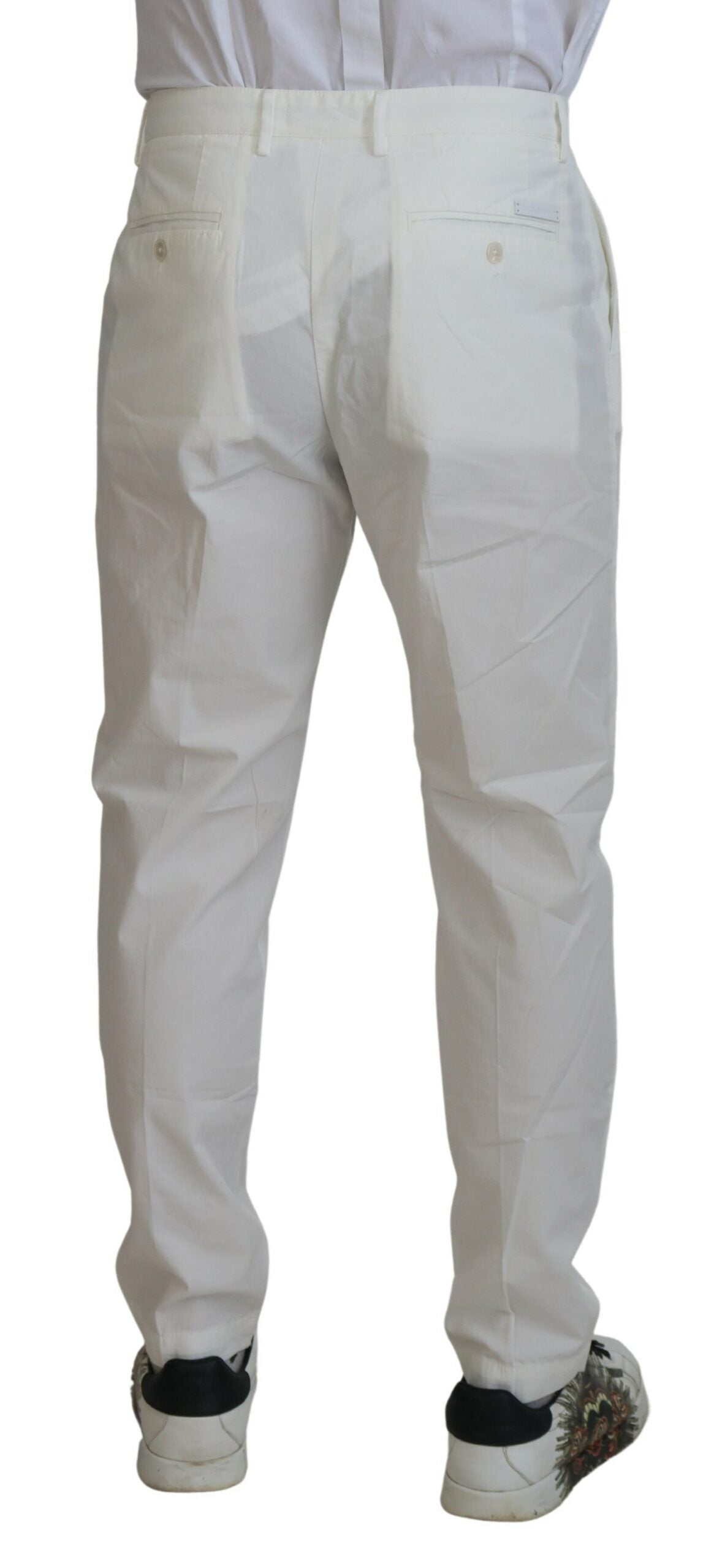Weiße Skinny-Chinohose aus Baumwolle