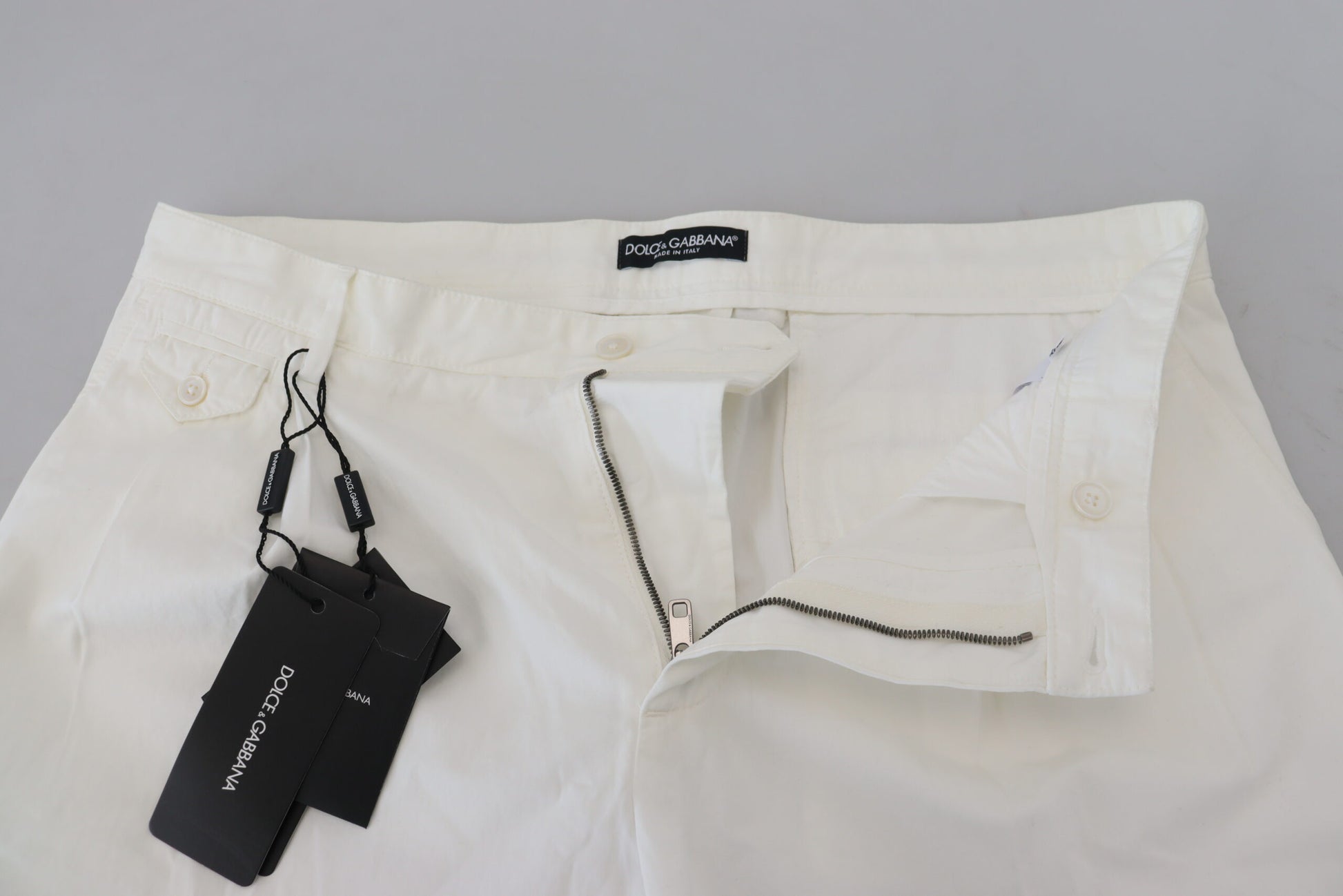 Weiße Skinny-Chinohose aus Baumwolle