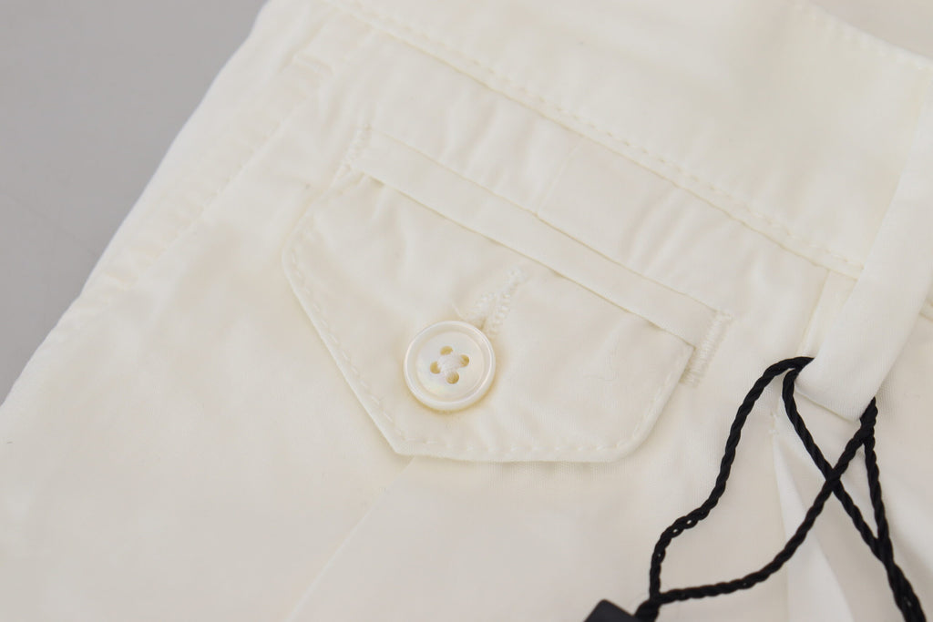Weiße Skinny-Chinohose aus Baumwolle