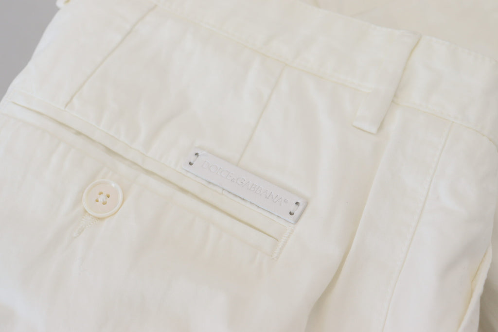 Weiße Skinny-Chinohose aus Baumwolle