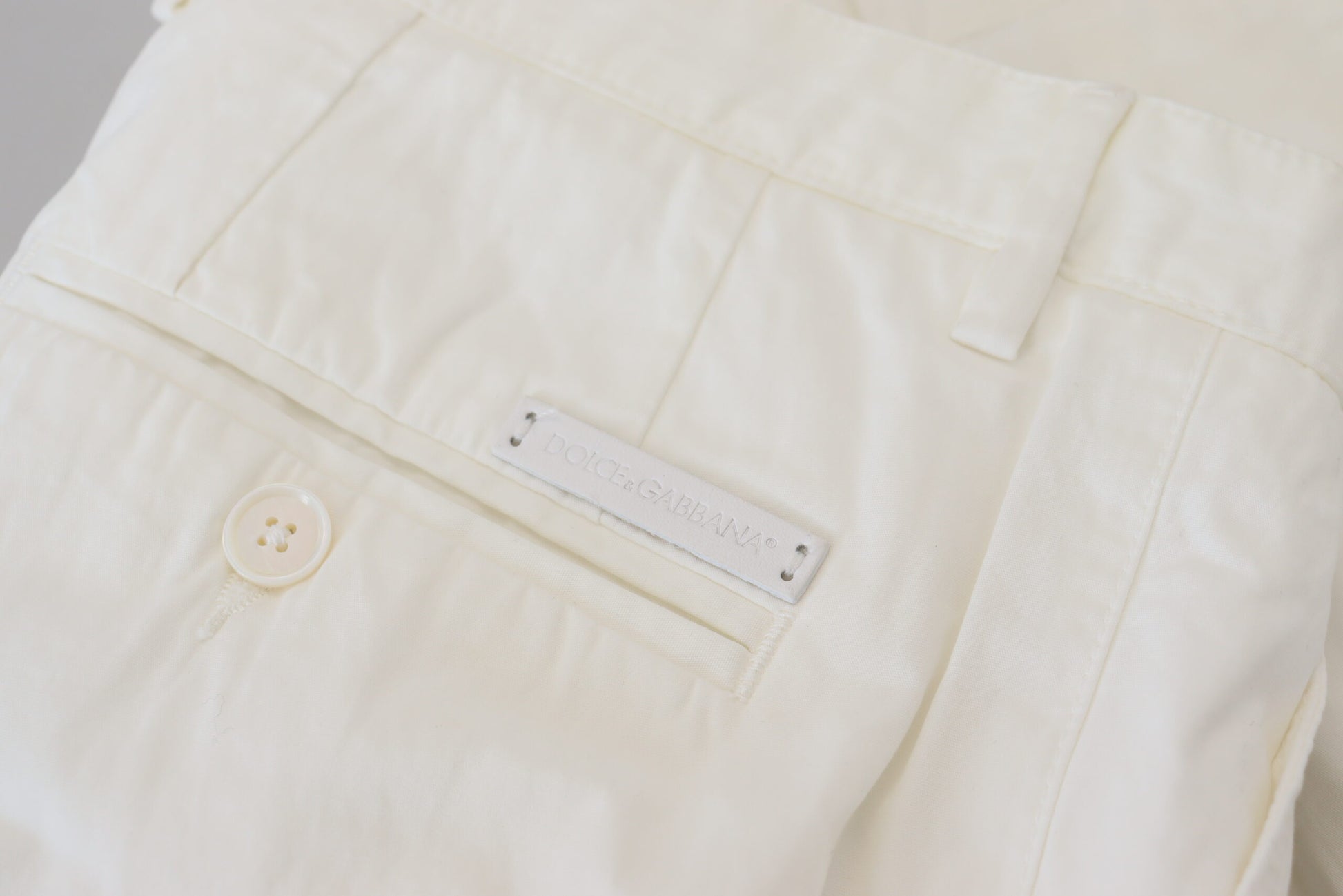 Weiße Skinny-Chinohose aus Baumwolle