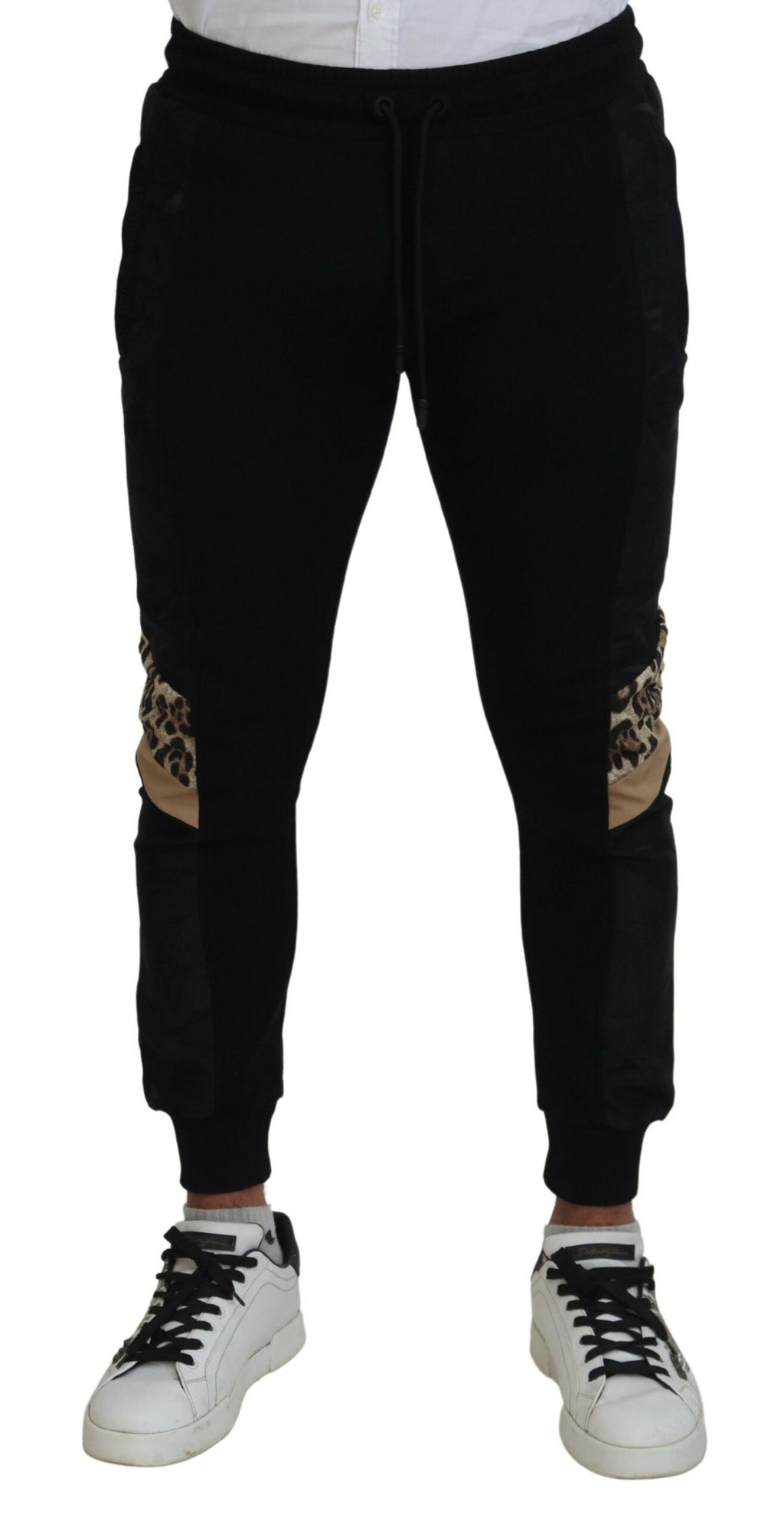 Schwarze Skinny Jogger-Hose aus Polyester für Herren