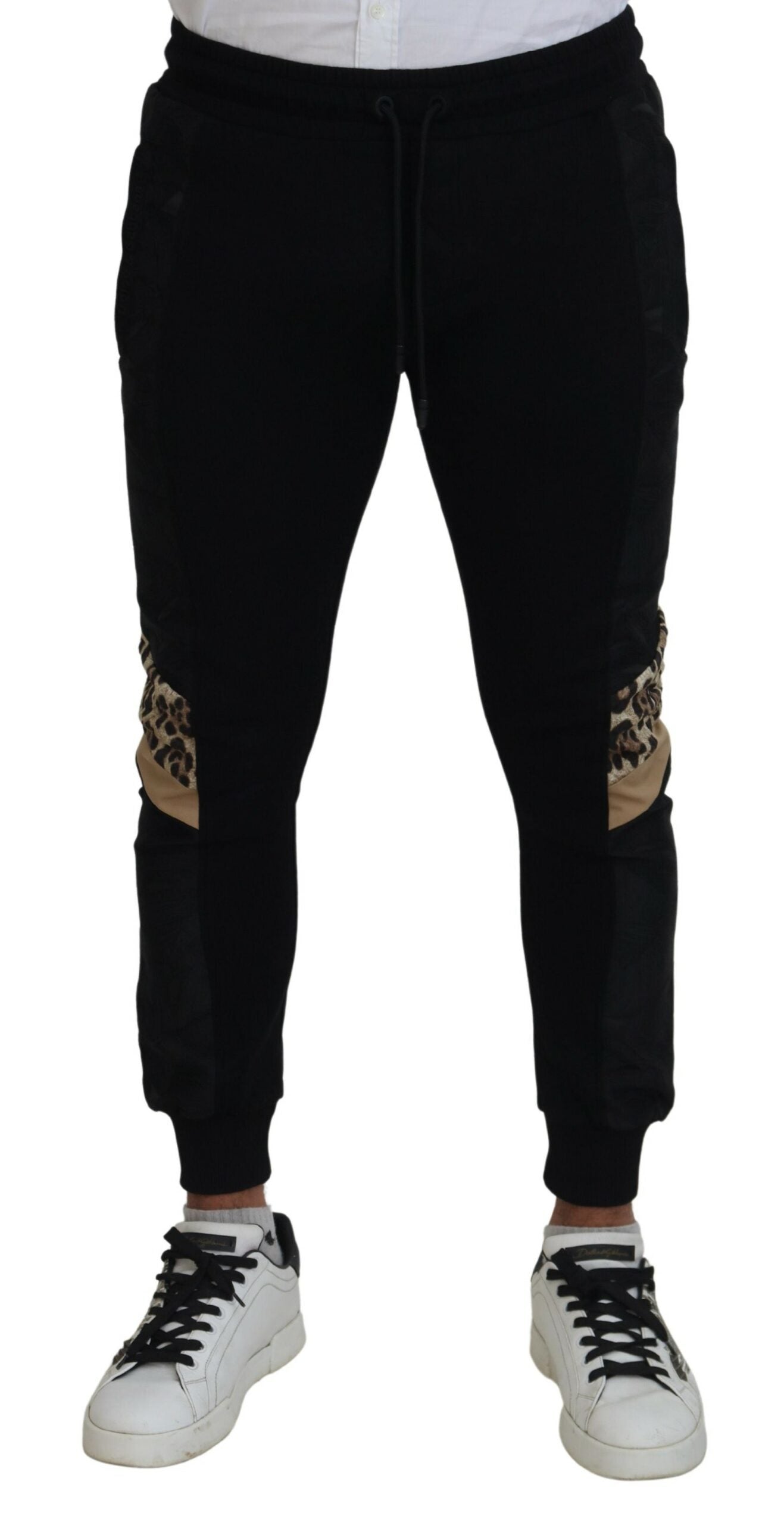 Schwarze Skinny Jogger-Hose aus Polyester für Herren