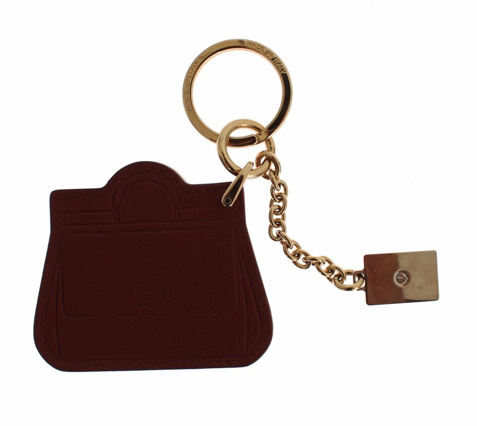 Brauner Leder-Schlüsselanhänger Miss SICILY Gold Finder Chain