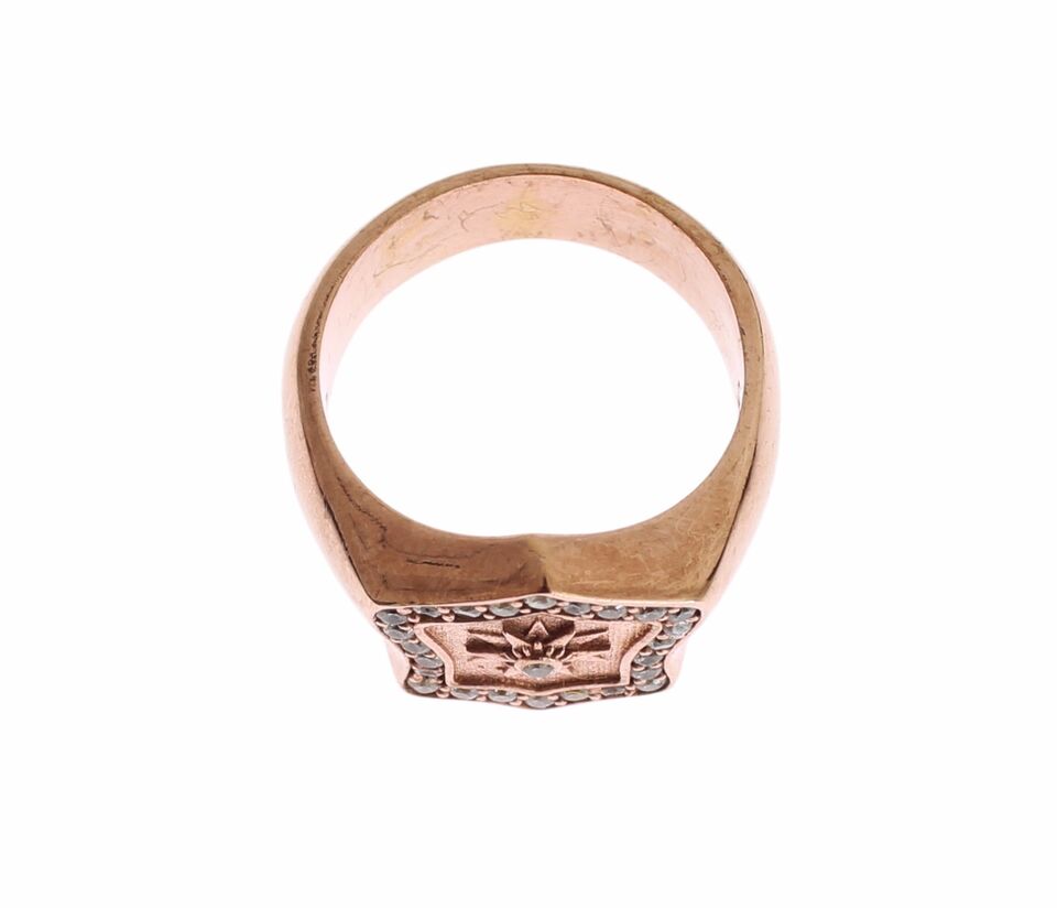 Authentischer, klarer Ring aus Roségold und 925er Silber
