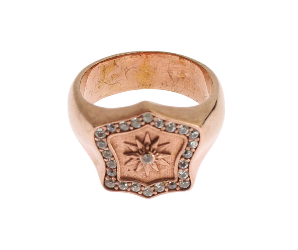 Authentischer, klarer Ring aus Roségold und 925er Silber