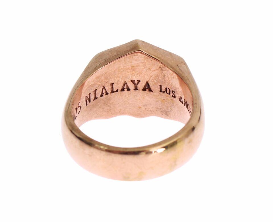 Authentischer, klarer Ring aus Roségold und 925er Silber