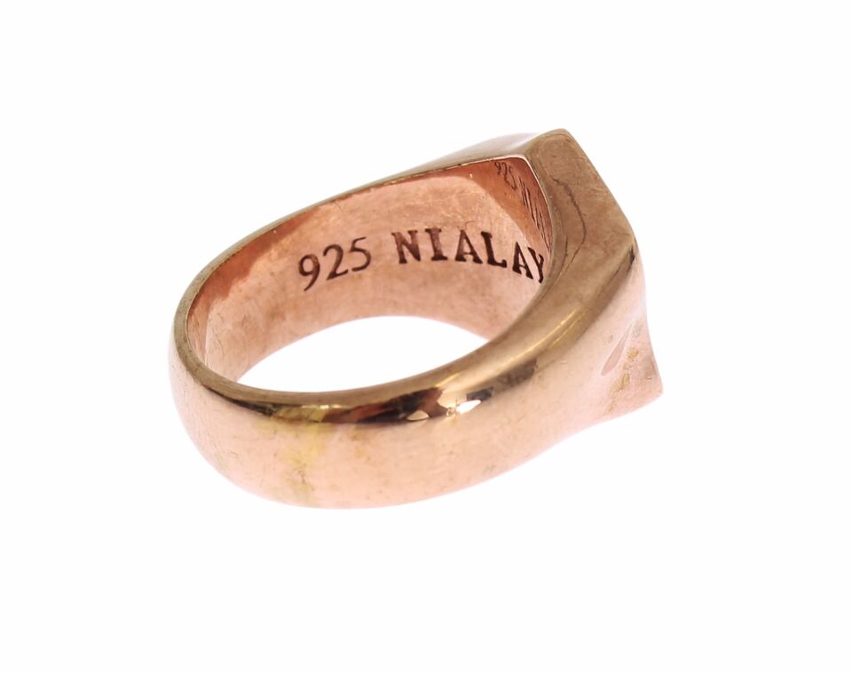 Authentischer, klarer Ring aus Roségold und 925er Silber