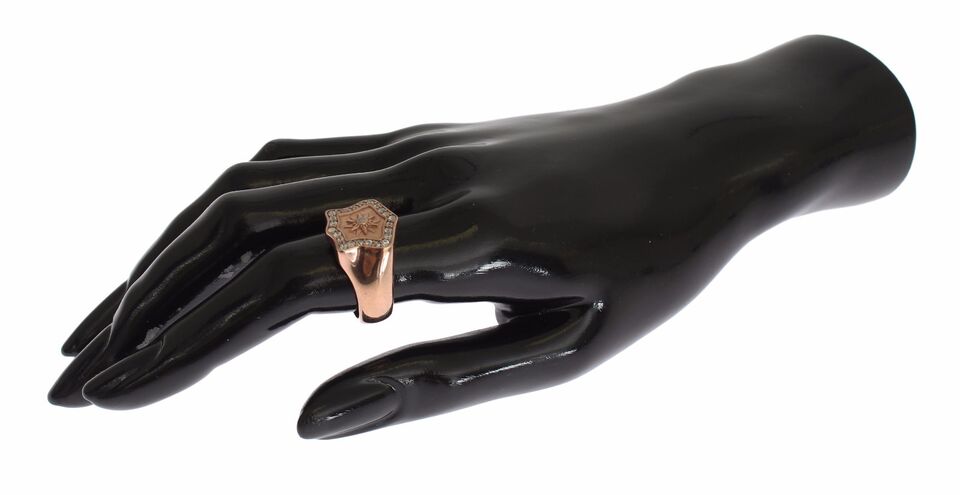 Authentischer, klarer Ring aus Roségold und 925er Silber