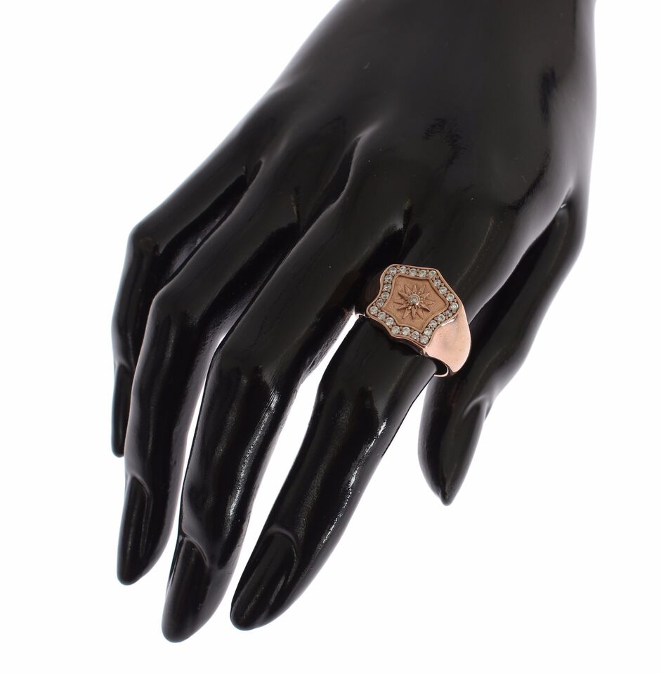 Authentischer, klarer Ring aus Roségold und 925er Silber