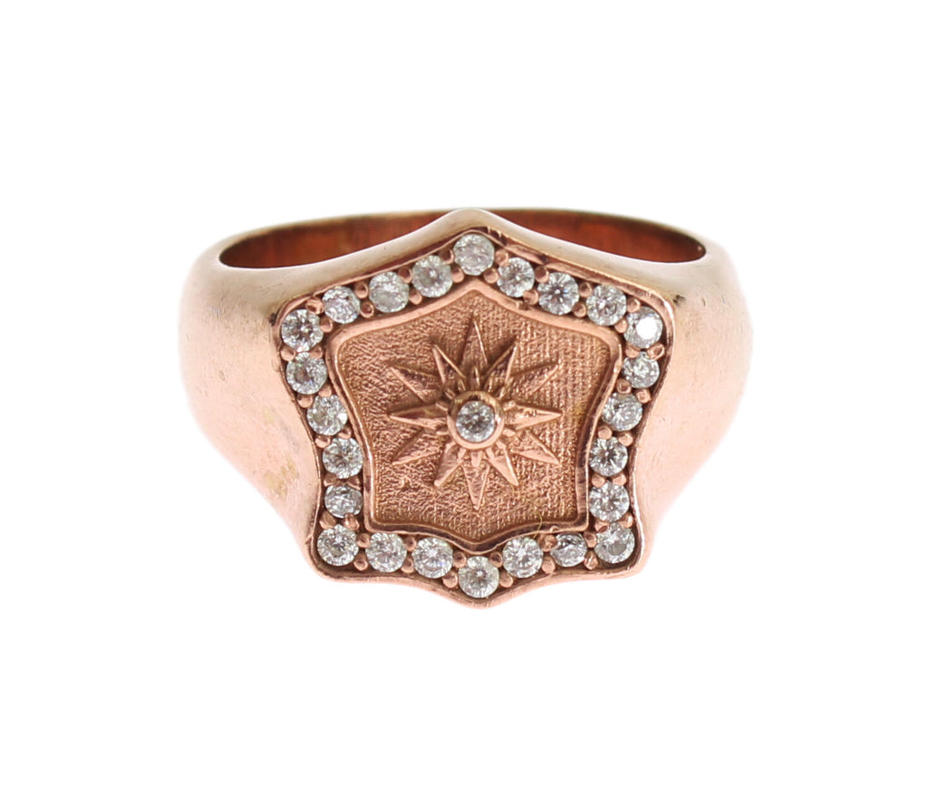 Authentischer, klarer Ring aus Roségold und 925er Silber