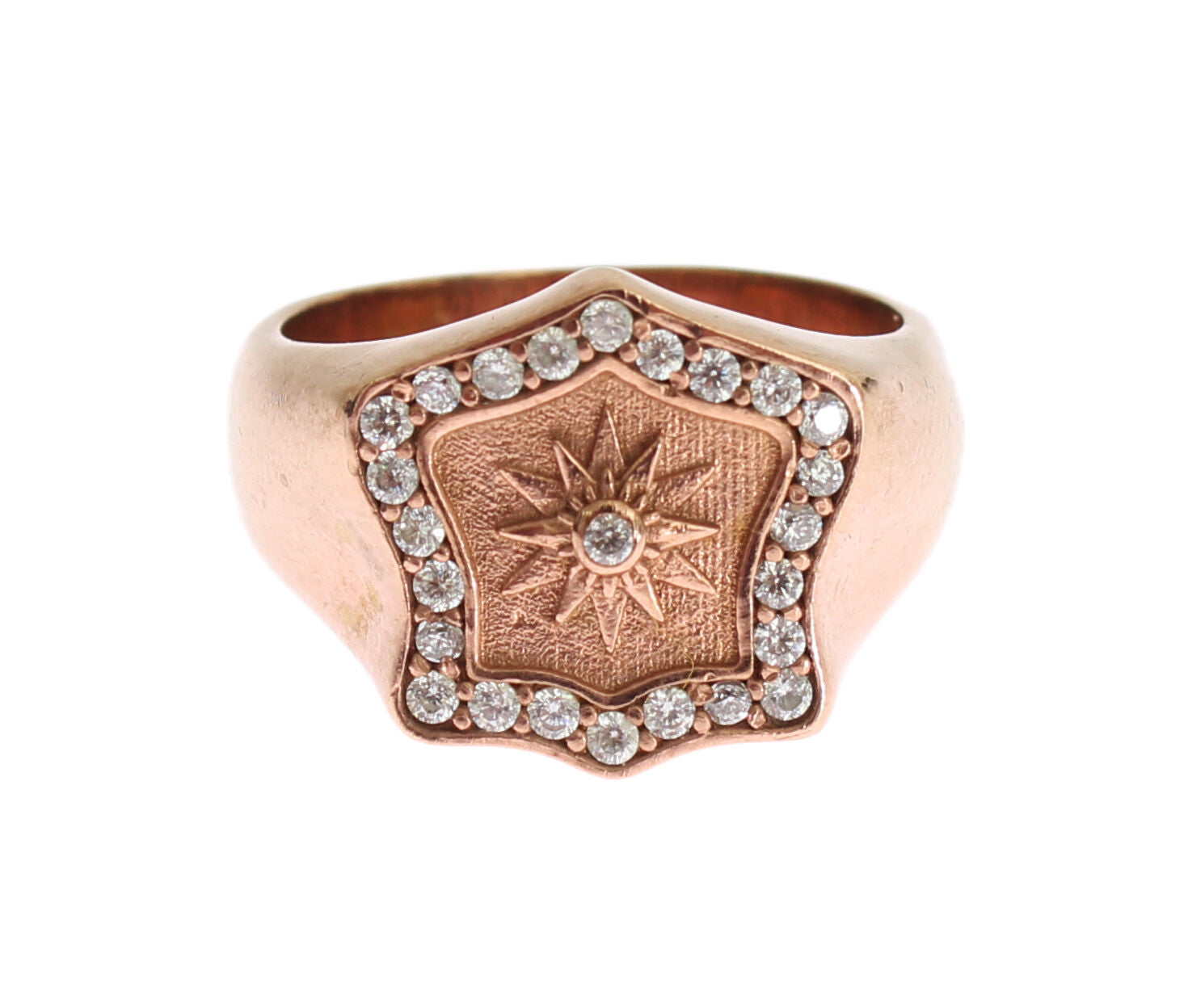 Authentischer, klarer Ring aus Roségold und 925er Silber