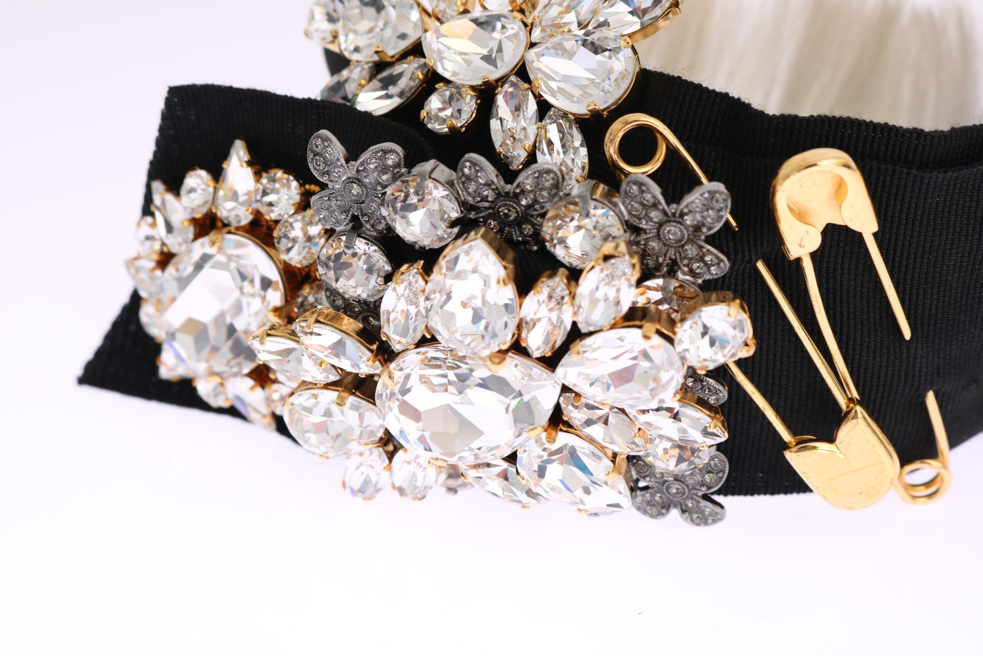 Schwarzes Kristallweißes Haar Parrucchiera Stirnband Diadem
