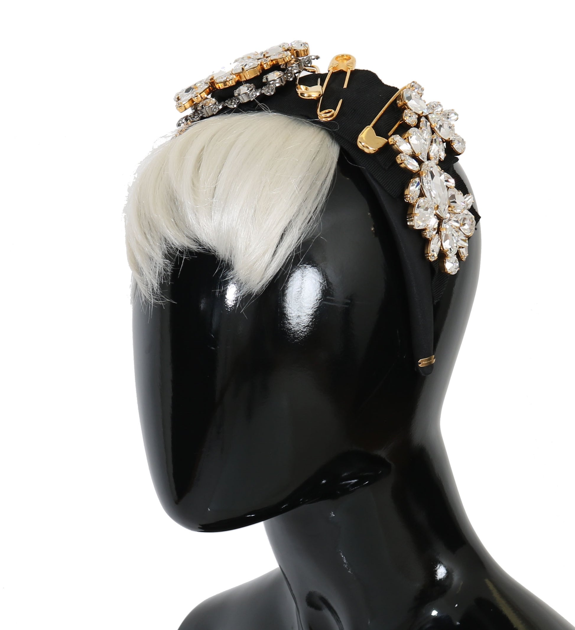 Schwarzes Kristallweißes Haar Parrucchiera Stirnband Diadem