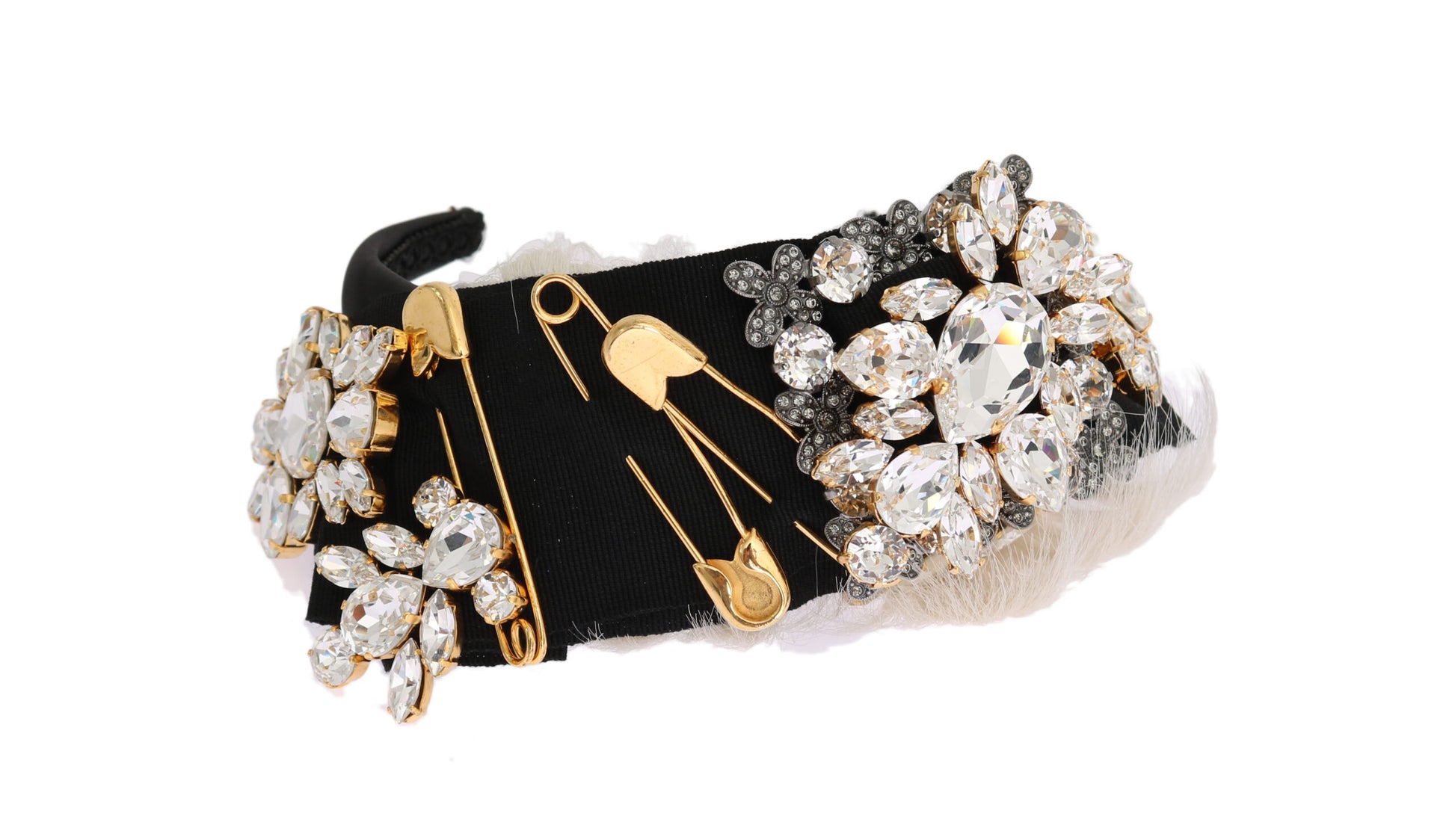 Schwarzes Kristallweißes Haar Parrucchiera Stirnband Diadem